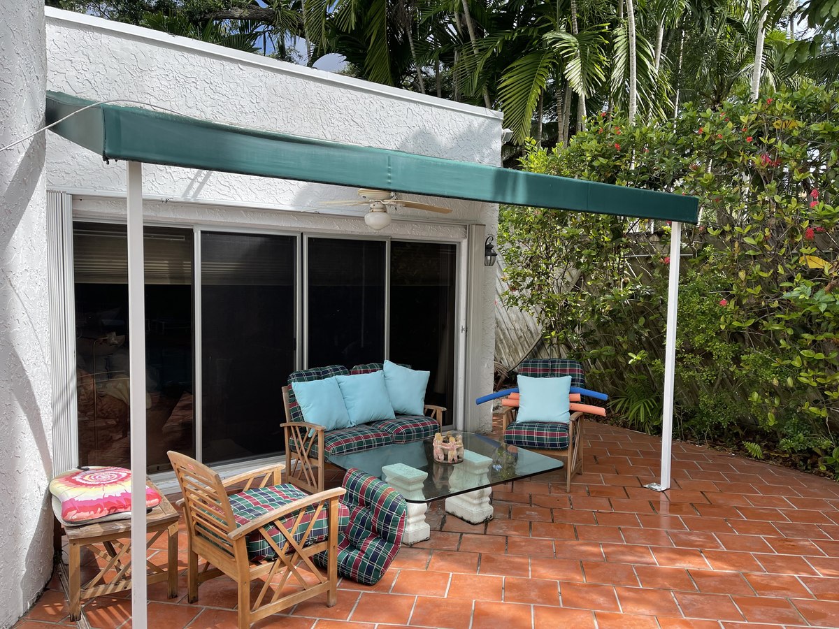 Green patio awning